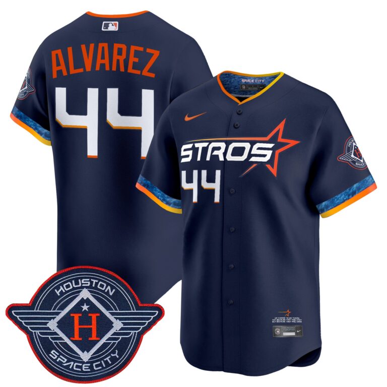Men Houston Astros #44 Alvarez blue 2025 City Connect Vapor Limited Stitched Jersey->customized mlb jersey->Custom Jersey
